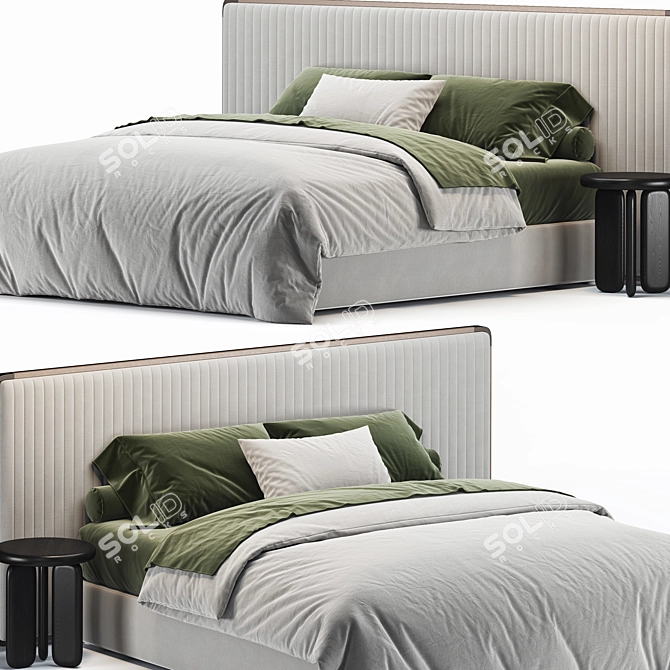 Modern Sleek Ovidio Bed 3D model image 2