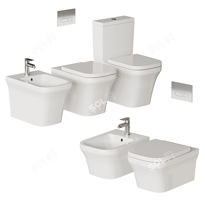 Duravit P3 Comforts Bathroom Set 3D model image 1