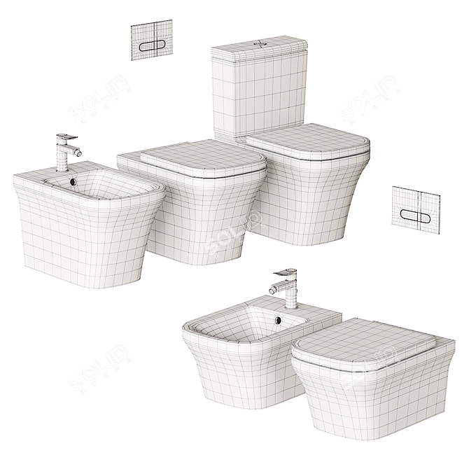 Duravit P3 Comforts Bathroom Set 3D model image 5