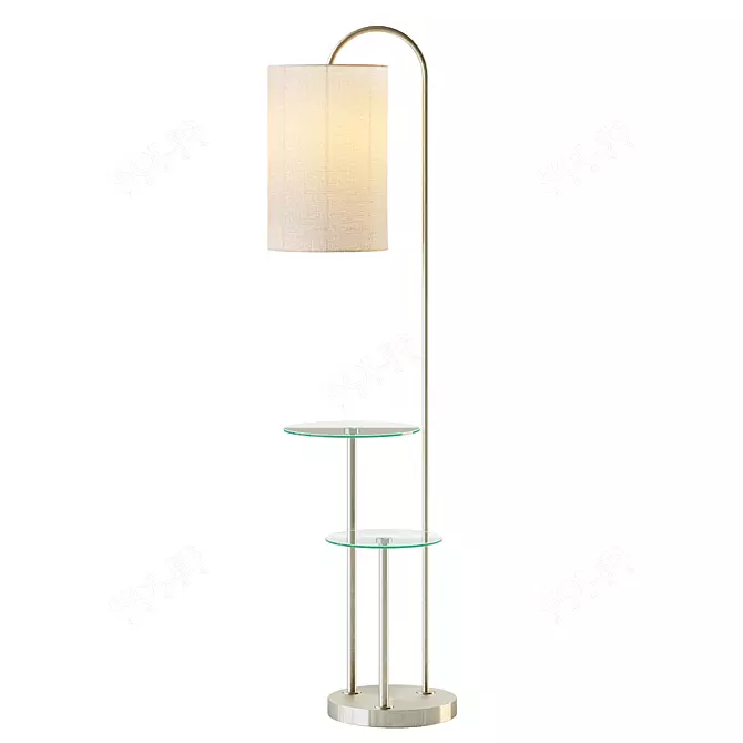 John Lewis Glass Shelf Floor Lamp 3D model image 2