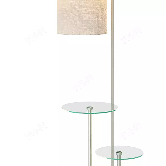 John Lewis Glass Shelf Floor Lamp 3D model image 3