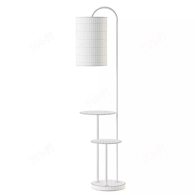 John Lewis Glass Shelf Floor Lamp 3D model image 4