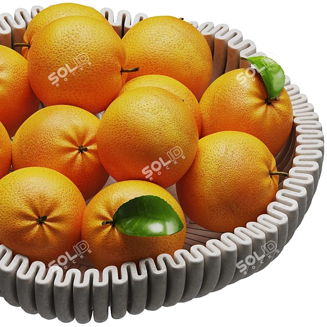 Minimalist Orange Bowl Sculpture 3D model image 6