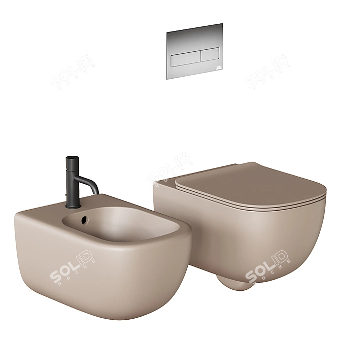 Le Bacinelle Era Ceramic Bathroom Set 3D model image 3