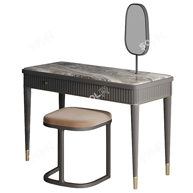 Elegant Augusta Toilet Vanity 3D model image 3