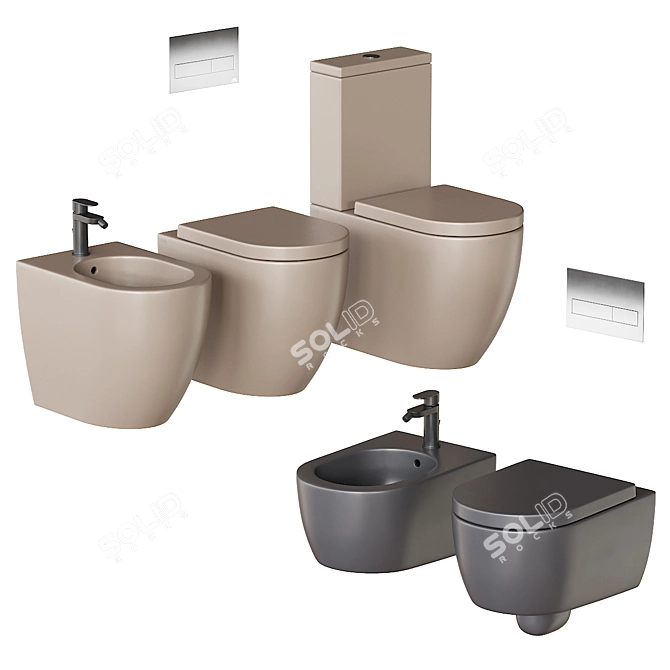 Ceramica Cielo Smile Bathroom Set 3D model image 1