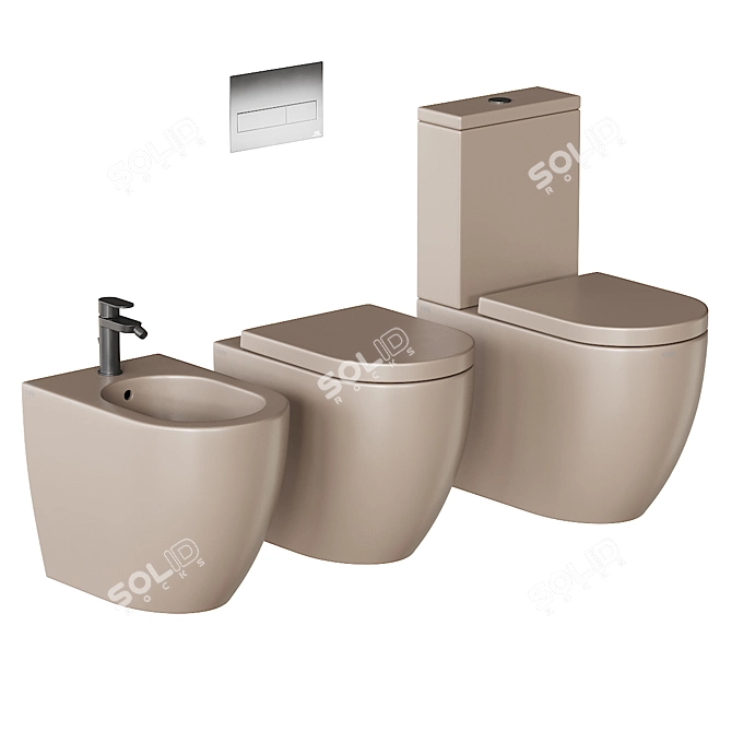 Ceramica Cielo Smile Bathroom Set 3D model image 2