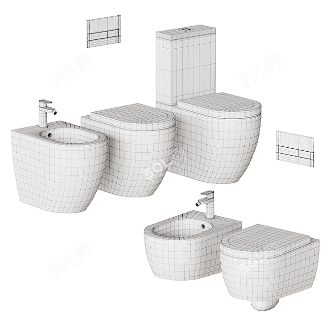 Ceramica Cielo Smile Bathroom Set 3D model image 5