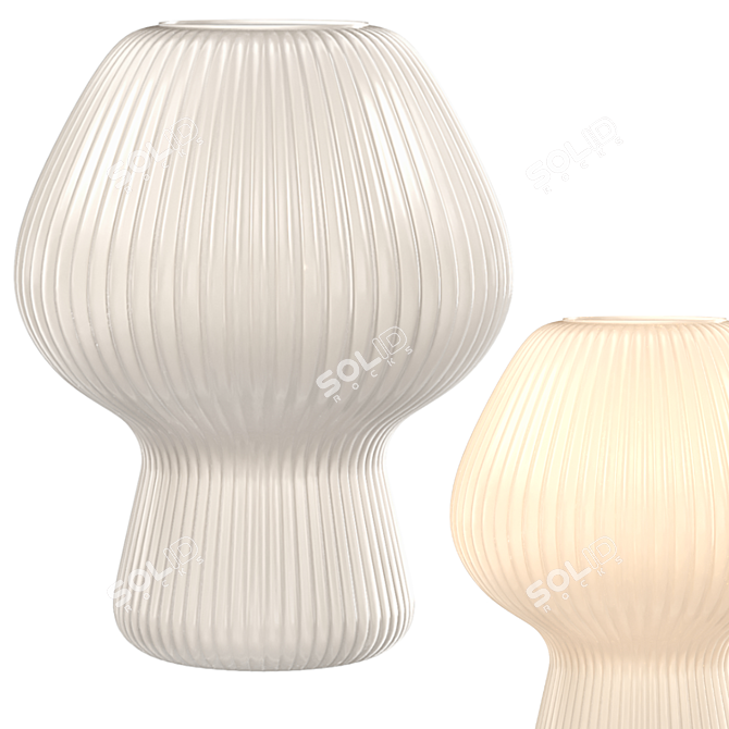 Modern Ribbed Glass Table Lamp 3D model image 1