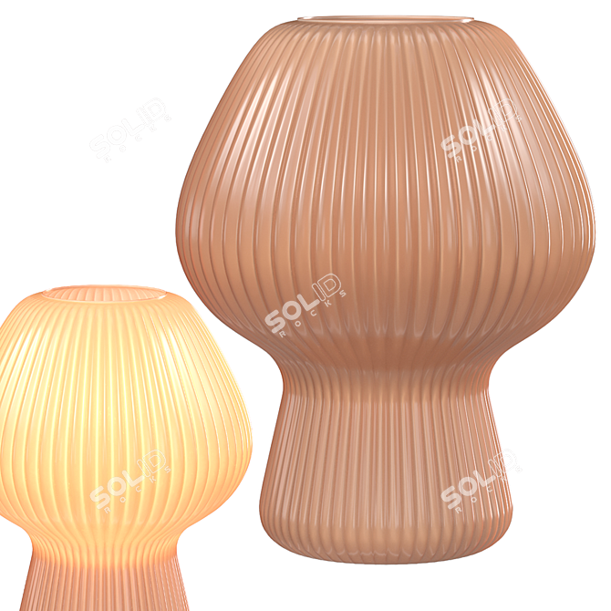 Modern Ribbed Glass Table Lamp 3D model image 2