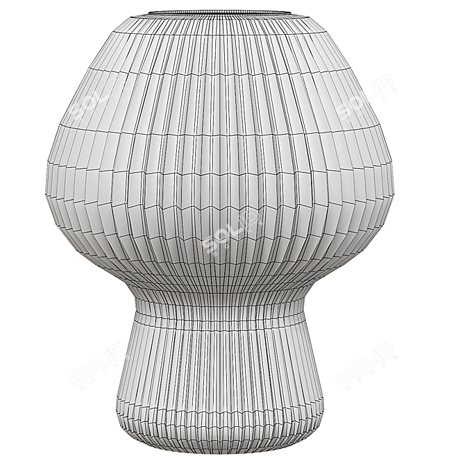 Modern Ribbed Glass Table Lamp 3D model image 4