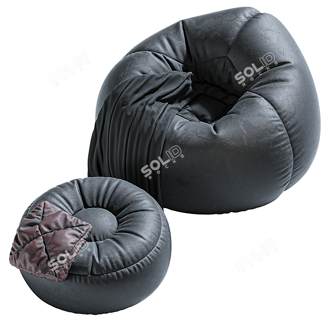 Leather Bean Bag Chair 3D model image 1