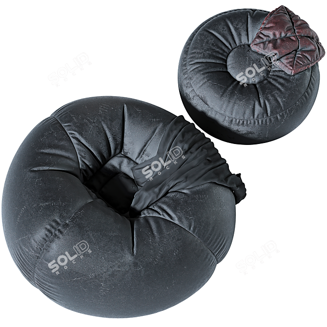 Leather Bean Bag Chair 3D model image 2