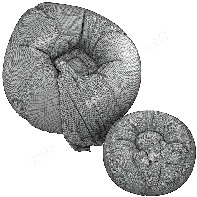 Leather Bean Bag Chair 3D model image 4