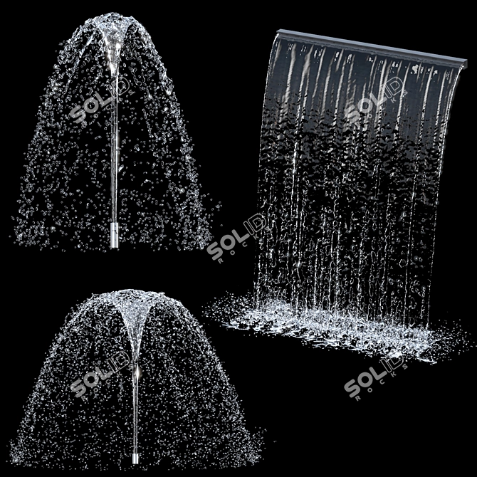 Cascading Water Feature Fountain 3D model image 1