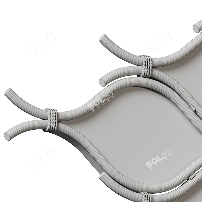 Abstract Gold Metal Wall Mirror 3D model image 6