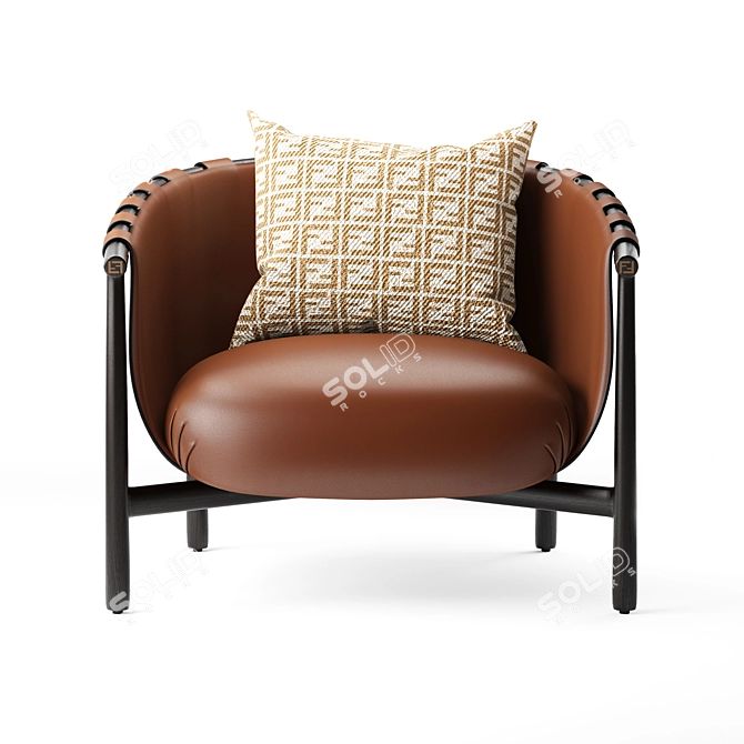 Luxury Fendi Cleo Armchair 3D model image 2