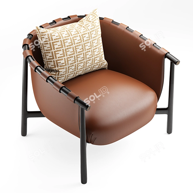 Luxury Fendi Cleo Armchair 3D model image 4