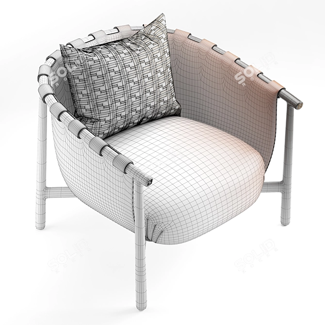 Luxury Fendi Cleo Armchair 3D model image 5