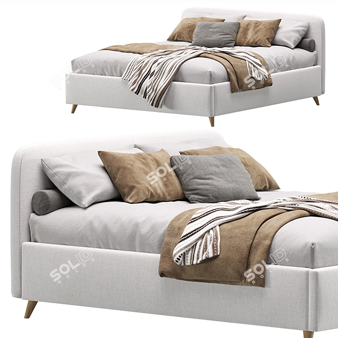 Lightsey Velvet Bed by Divan.ru 3D model image 3