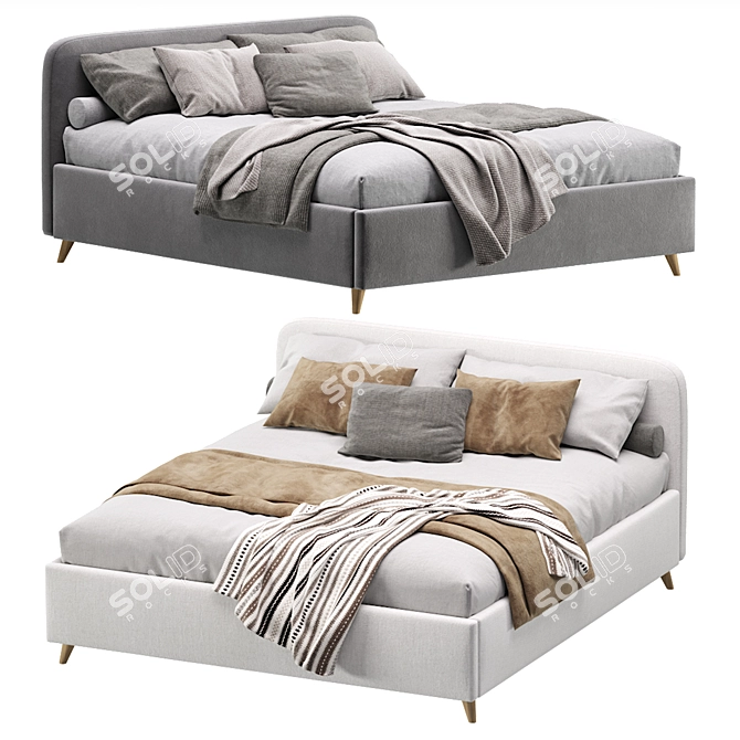 Lightsey Velvet Bed by Divan.ru 3D model image 4