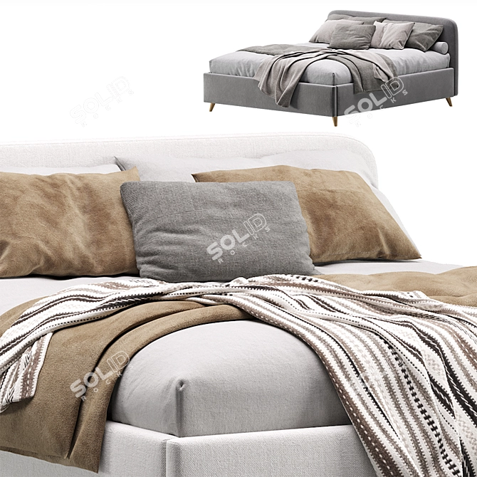 Lightsey Velvet Bed by Divan.ru 3D model image 5