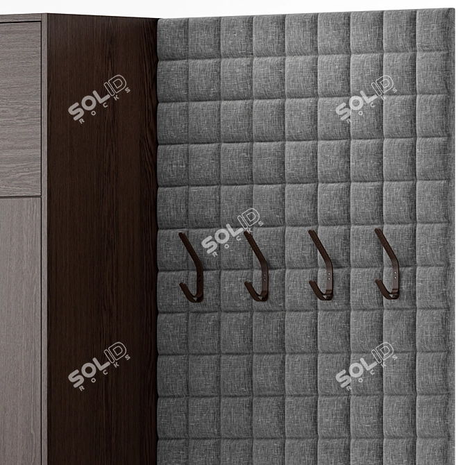 Textured Fabric and Wood Entryway 3D model image 3