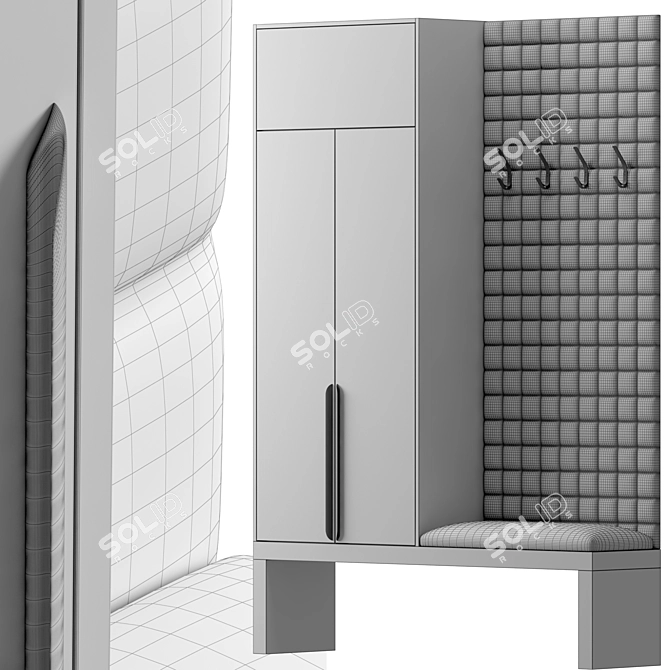 Textured Fabric and Wood Entryway 3D model image 7