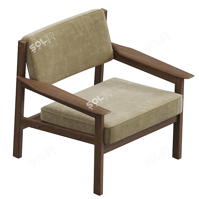  Modern Brazilian Design Armchair 3D model image 3