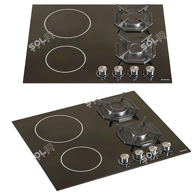 Modern Black Maunfeld Appliance Bundle 3D model image 2
