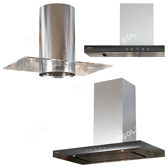 Modern Black Maunfeld Appliance Bundle 3D model image 5