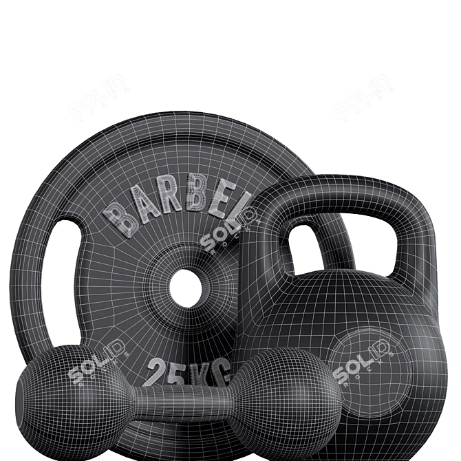 Fitness Training Kettlebell 3D model image 2