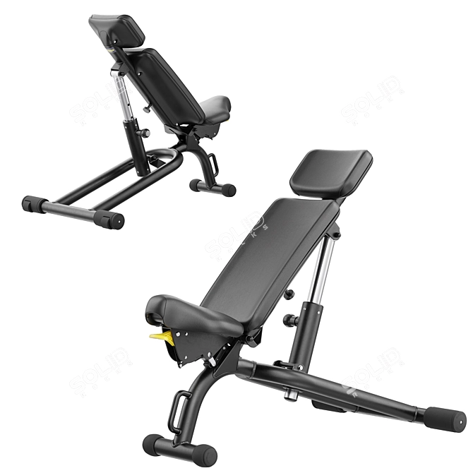 Adjustable Technogym Bench (Eng) 3D model image 1