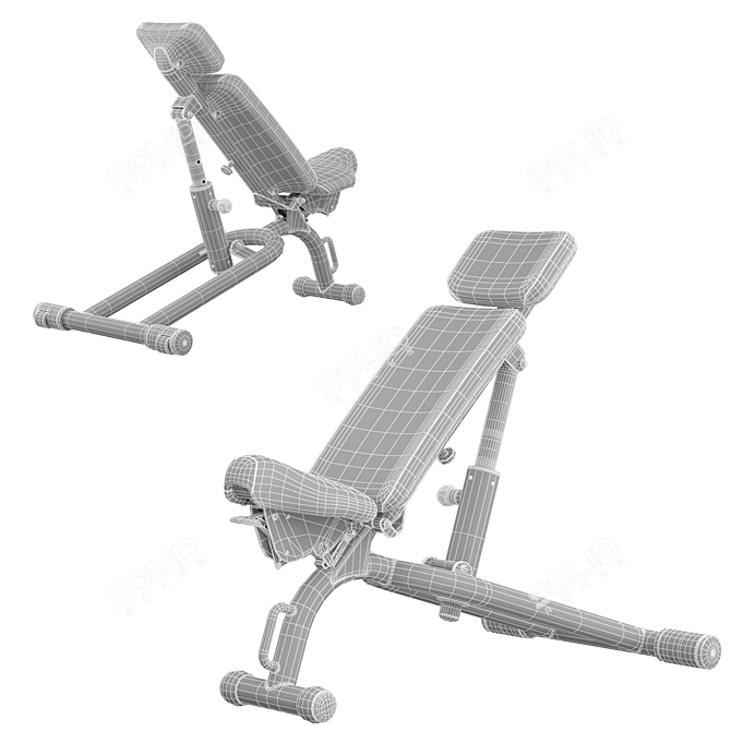 Adjustable Technogym Bench (Eng) 3D model image 4