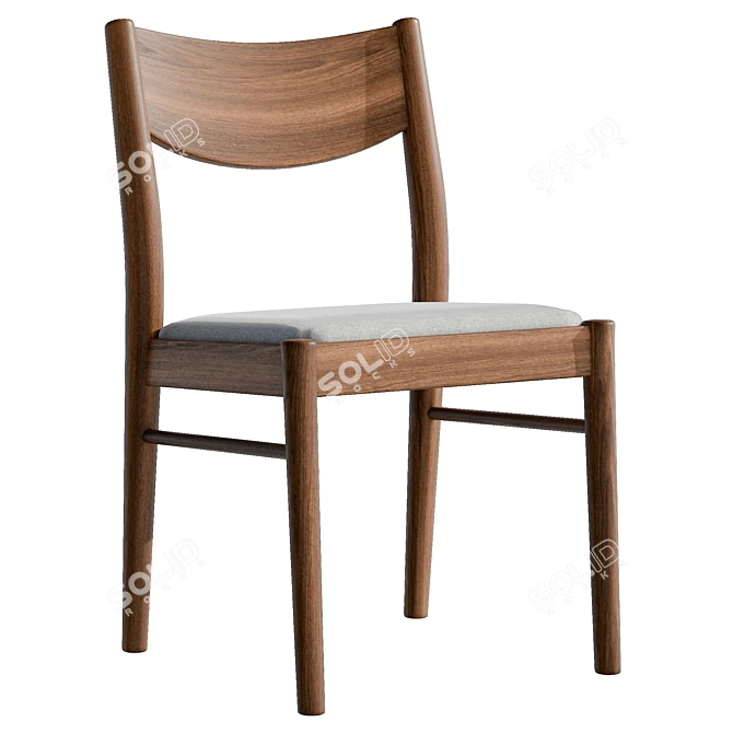 Luxury Dining Armchair, Green Beech Wood 3D model image 1