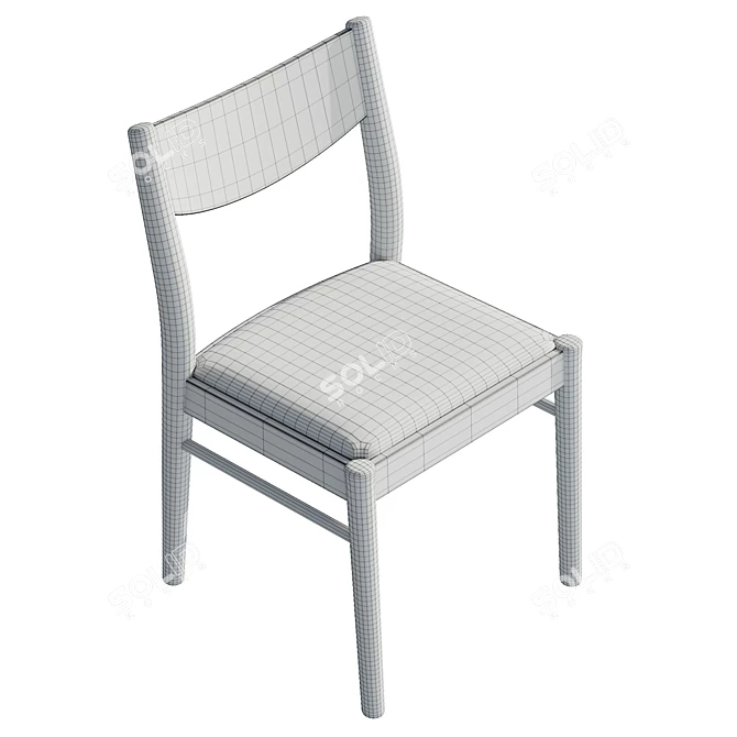 Luxury Dining Armchair, Green Beech Wood 3D model image 6