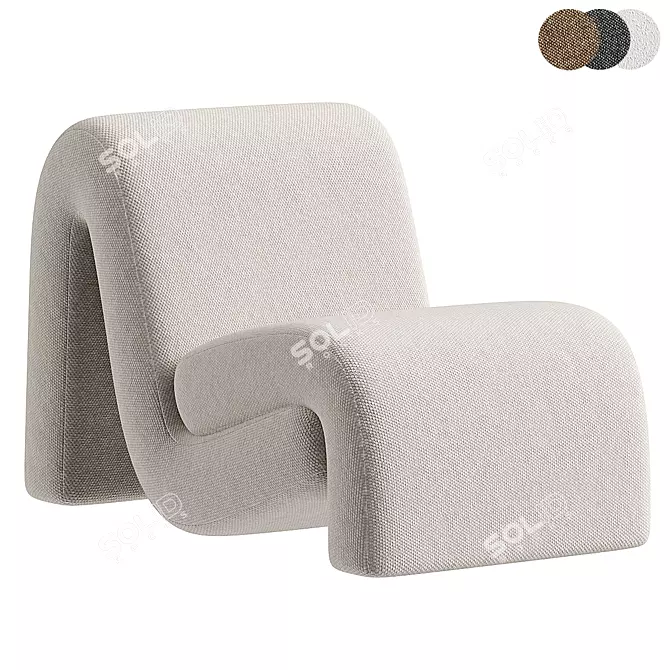 Elegant Curve Model for Interiors 3D model image 1