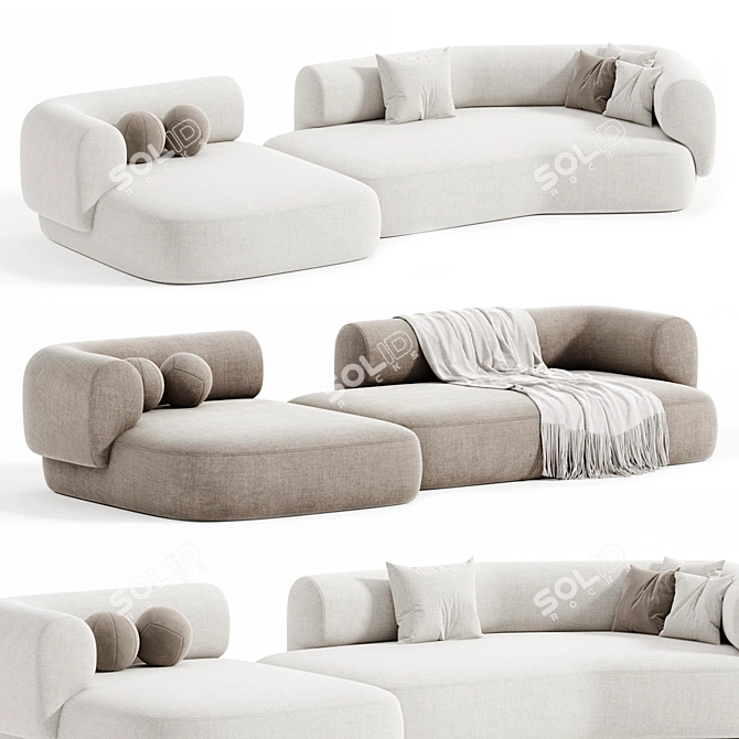 Versatile Hug Modular Sofa 3D model image 1