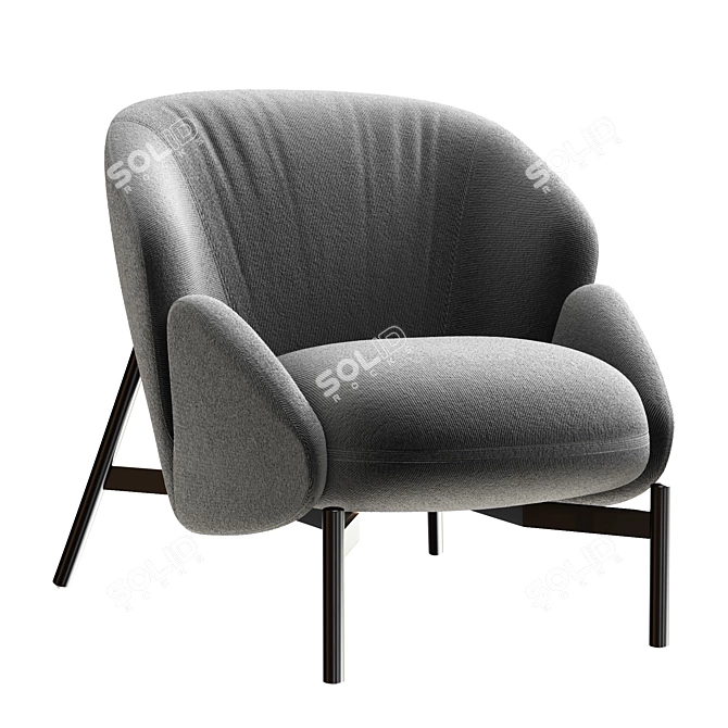 Luxurious Chic Rica Armchair 3D model image 2