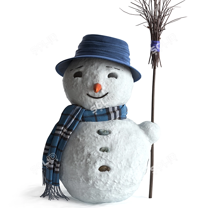 Frosty Terrain Snowman Model 3D model image 1