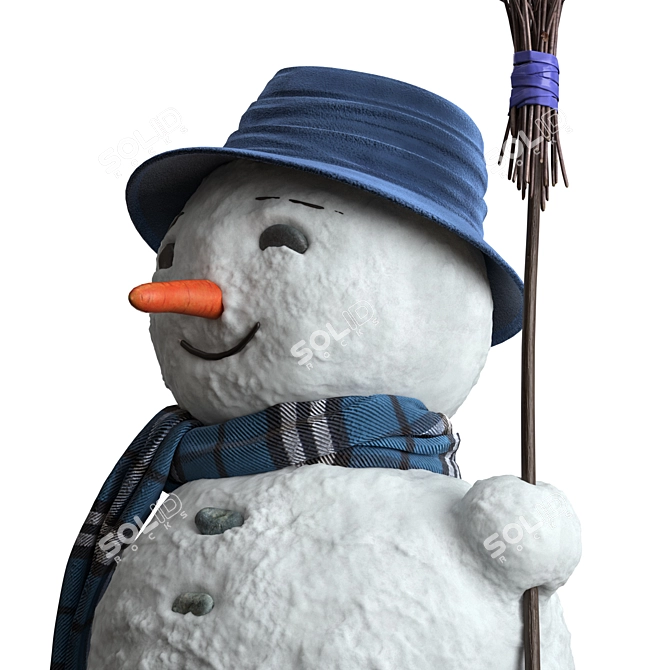 Frosty Terrain Snowman Model 3D model image 2