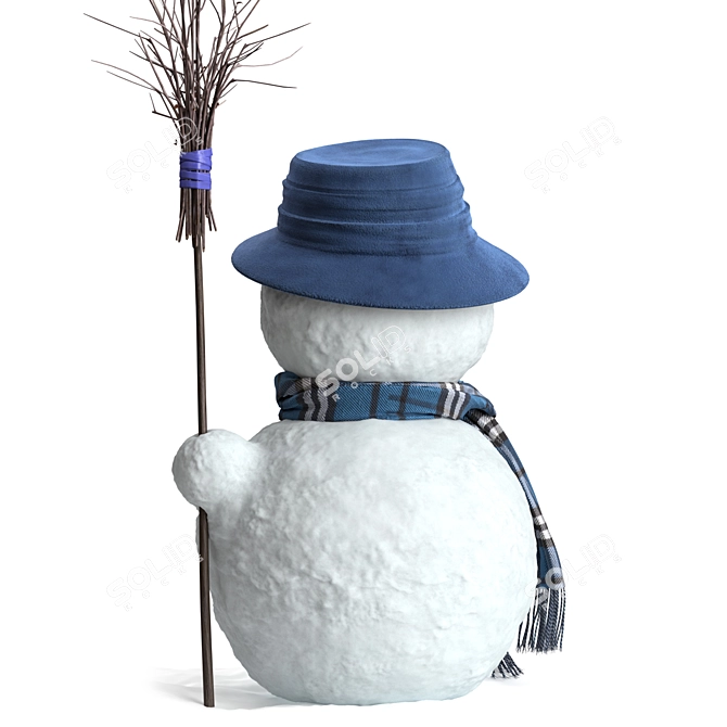 Frosty Terrain Snowman Model 3D model image 4