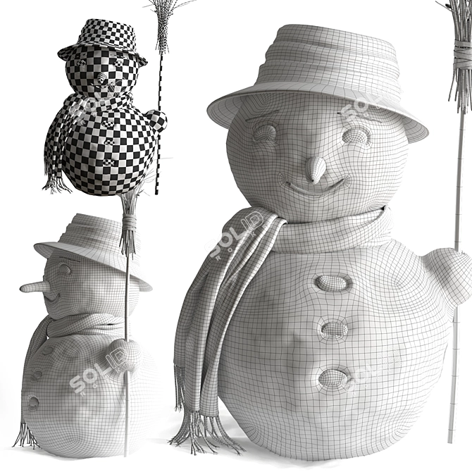 Frosty Terrain Snowman Model 3D model image 6