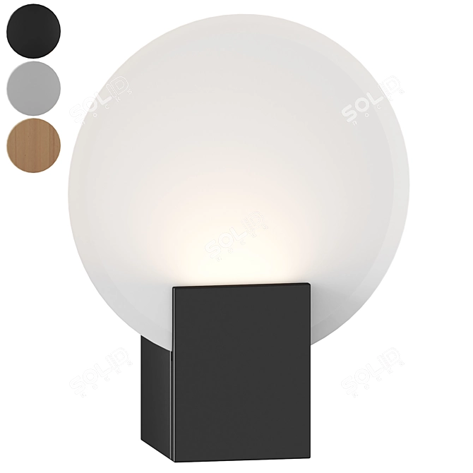 Modern Black Metal Wall Sconce 3D model image 1