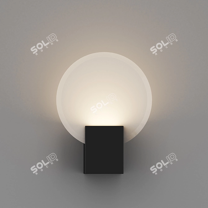 Modern Black Metal Wall Sconce 3D model image 3