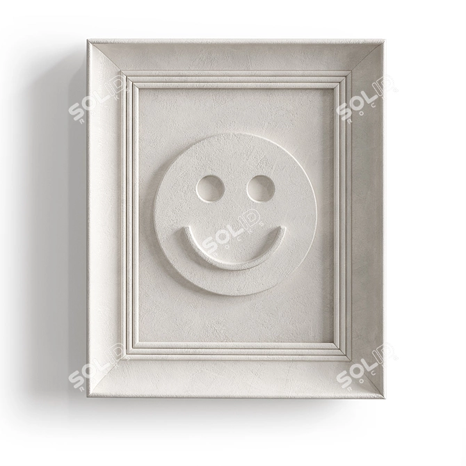 Vintage Happy Relief Art Decor 3D model image 1