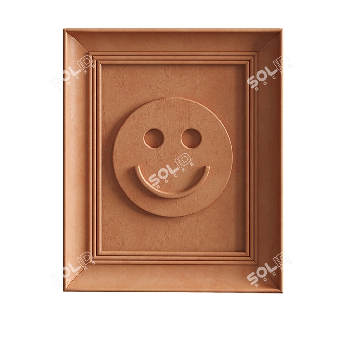 Vintage Happy Relief Art Decor 3D model image 2