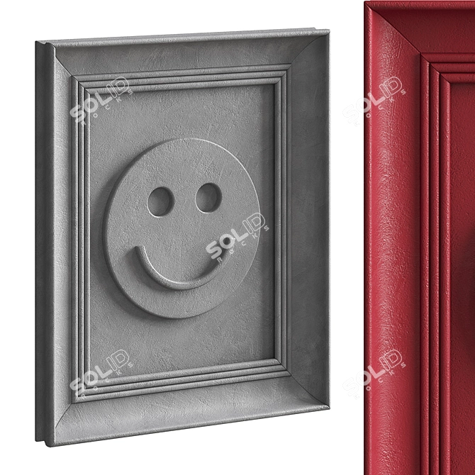 Vintage Happy Relief Art Decor 3D model image 3