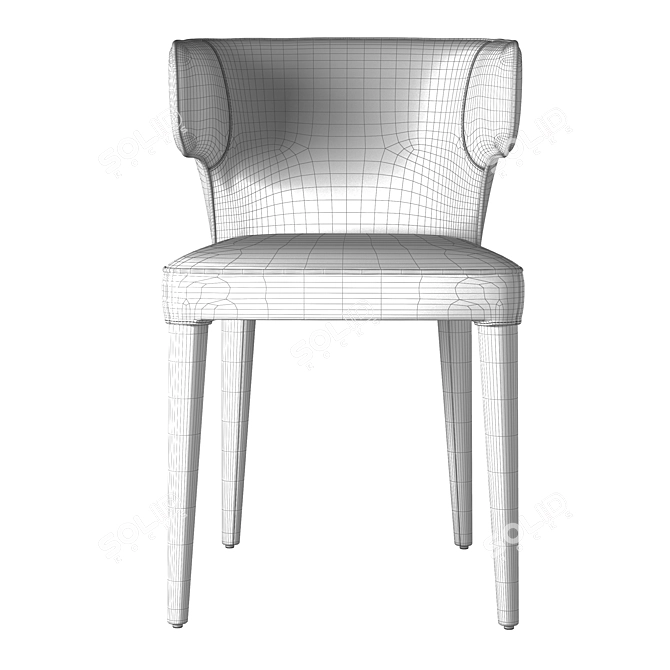 Modern Vegan Leather Dining Armchair 3D model image 6