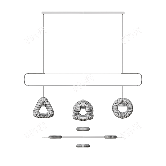 Geometric Glass Pendant Lamp 3D model image 5